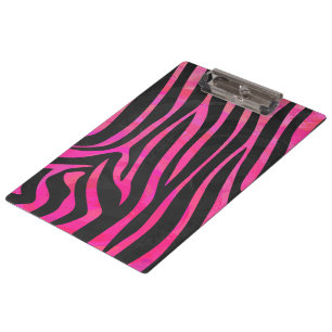 Pranchetas Impressão de zebra preto e rosa quente
