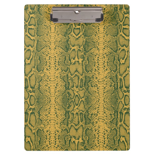 Pranchetas Impressão em animais de pele Cobra verde amarela (Frente)