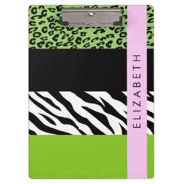 Pranchetas Impressão Leopardo, Impressão Zebra, Verde, Seu No