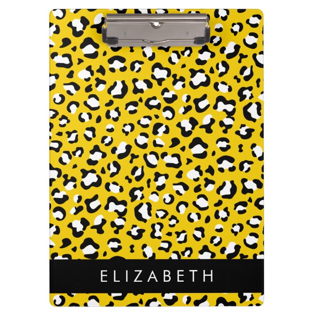 Pranchetas Impressão Leopardo, Manchas, Leopardo Amarelo, Seu (Frente)