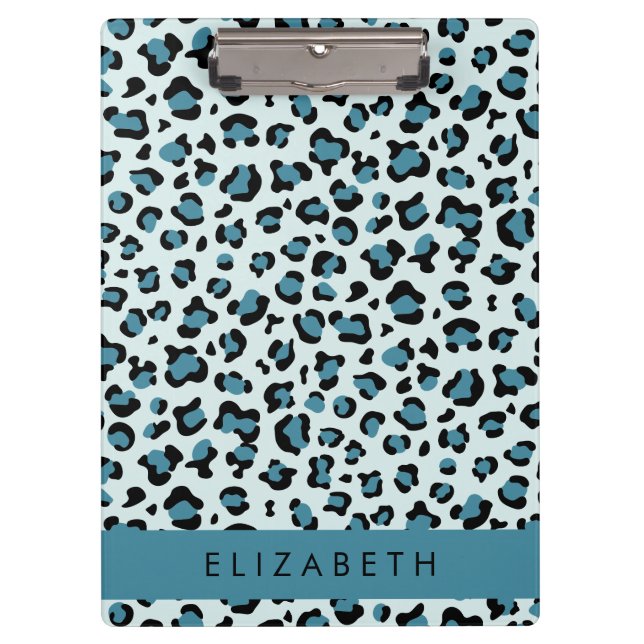 Pranchetas Impressão Leopardo, Manchas, Leopardo Azul, Seu No (Frente)