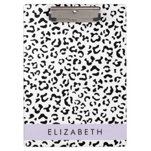 Pranchetas Impressão Leopardo, Manchas, Preto E Branco, Seu N