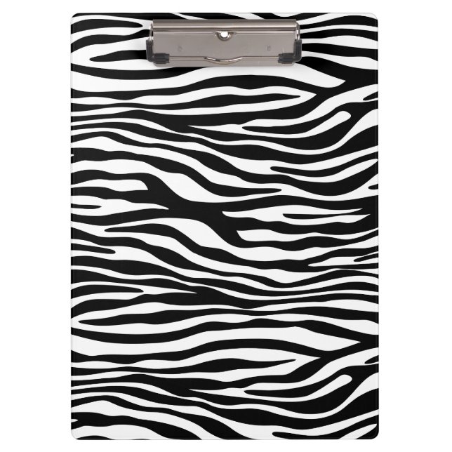 Pranchetas Impressão Zebra, Banhas Zebra, Preto E Branco (Frente)