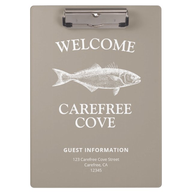 Pranchetas Informações de Convidado de Aluguel de Férias (Frente)