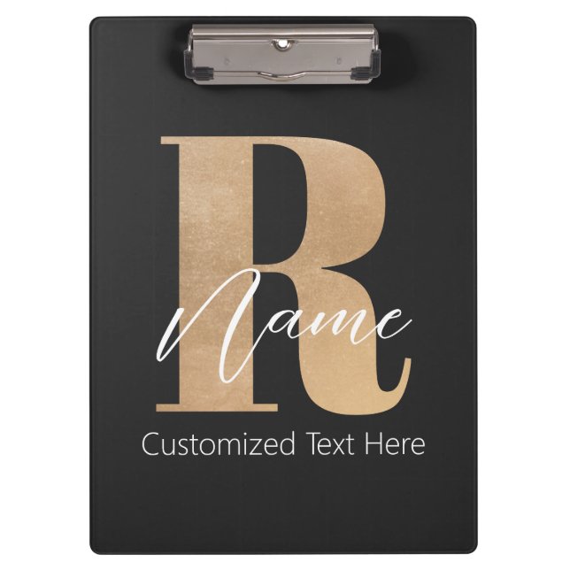 Pranchetas Inicial Moderna Monogramada R & Nome Personalizado (Frente)