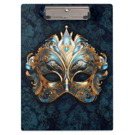 Pranchetas Intricate Teal and Golden Mask