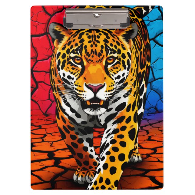 Pranchetas Jaguar em Fundo de Terra Rachada (Frente)