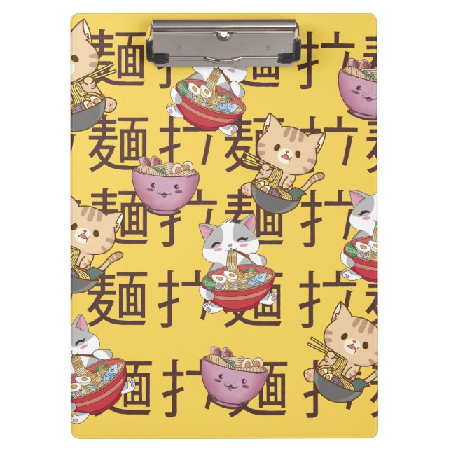 Pranchetas Japanese Kawaii Anime Cat Ramen Noodles (Frente)