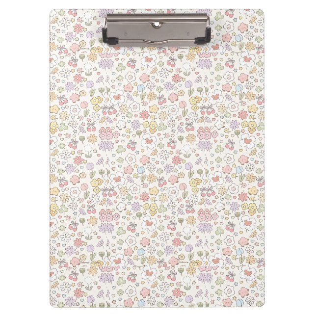 Pranchetas Jardim de Pastel Whimsical: Um Padrão de Floral (Frente)