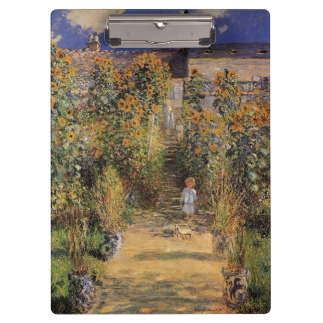 Pranchetas Jardim do Artista em Vetheuil por Claude Monet (Frente)