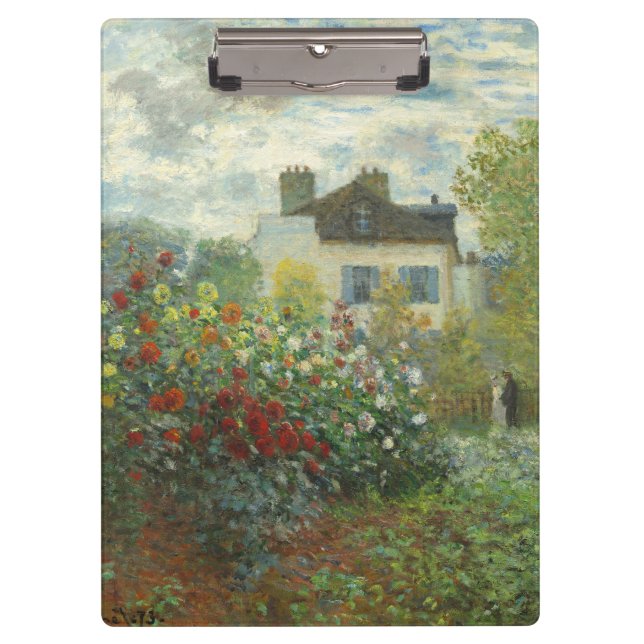 Pranchetas Jardim do Artista Monet em Argenteuil Pintura (Frente)