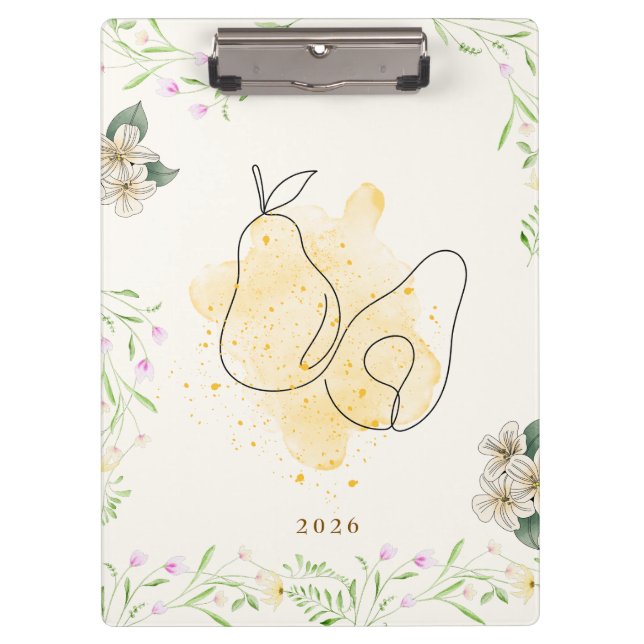Pranchetas Jardim Floral de Pear de Aquarela (Frente)