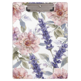 Pranchetas Jardim Floral de Peônia Lavanda em Aquarela