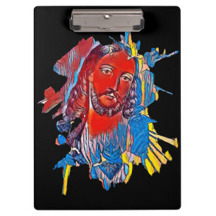 Pranchetas Jesus Cristo Enfrentado Cardíaco Sagrado Arte Abst