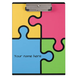 Pranchetas Jigsaw pattern with editable name