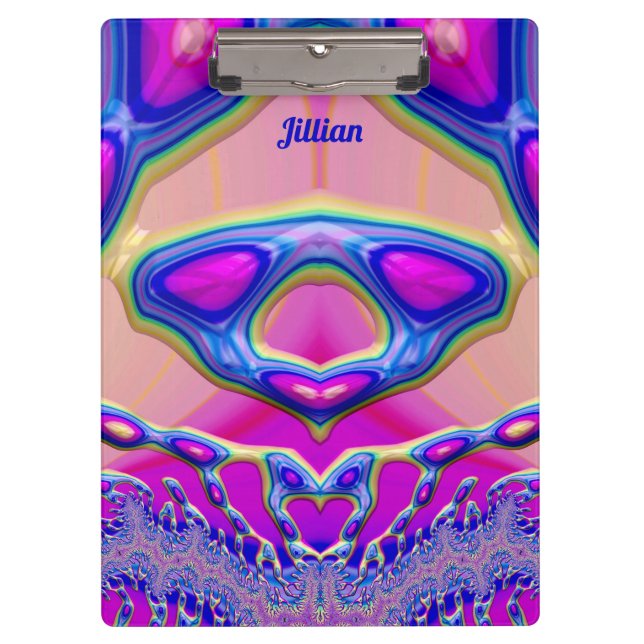 Pranchetas JILLIAN ~ BIZARRE 3D! ~ Rosa Azul Verde Original (Frente)