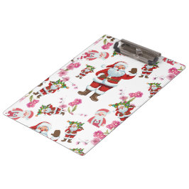 Pranchetas Jolly Santa Claus e Pink Floral Natal