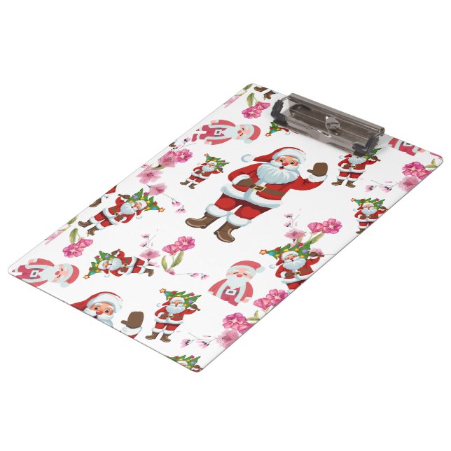 Pranchetas Jolly Santa Claus e Pink Floral Natal (Inclinado)