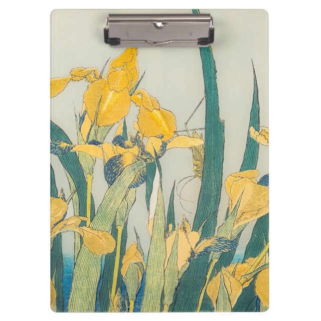 Pranchetas Katsushika Hokusai - Gafanhoto e Iris (Frente)