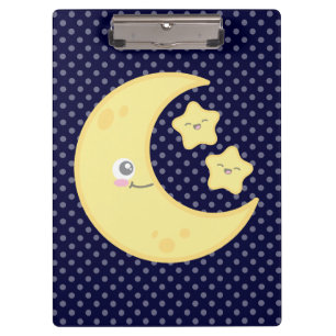 Pranchetas Kawaii Moon e Stars Clip Conselho