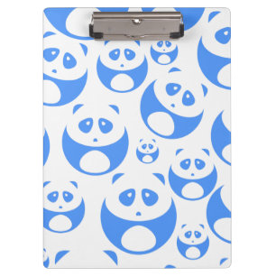 Pranchetas Kawaii Panda Baby Blue and WhitePattern