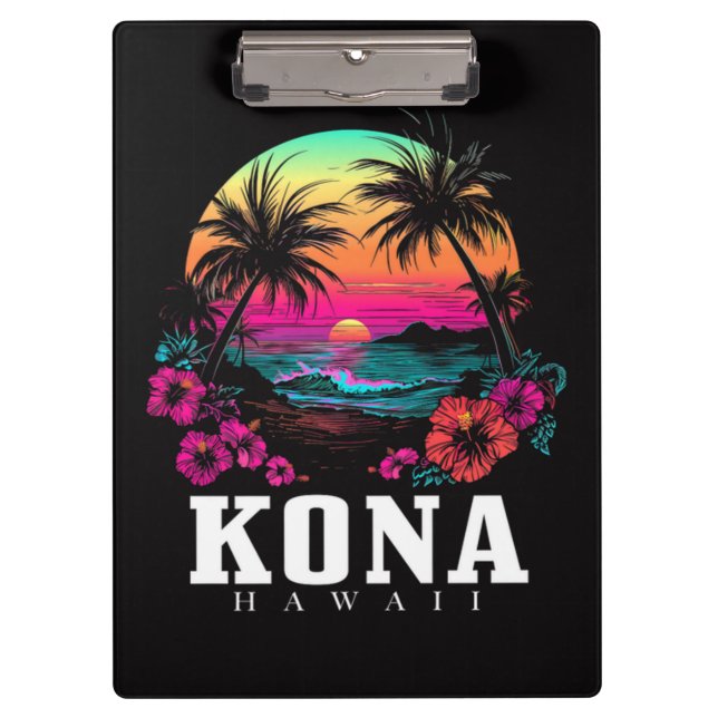 Pranchetas Kona Havaí Flor de Hibisco Havaiano Surfista (Frente)