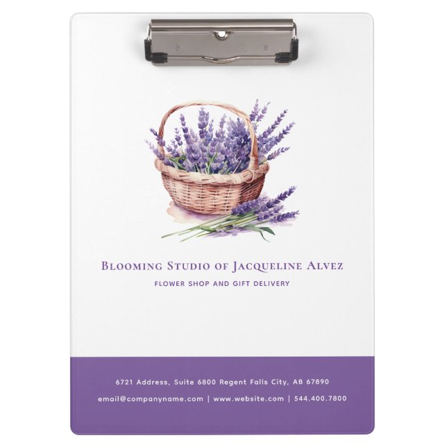 Pranchetas Lavanda de Compro de Flor Personalizada Elegante (Frente)