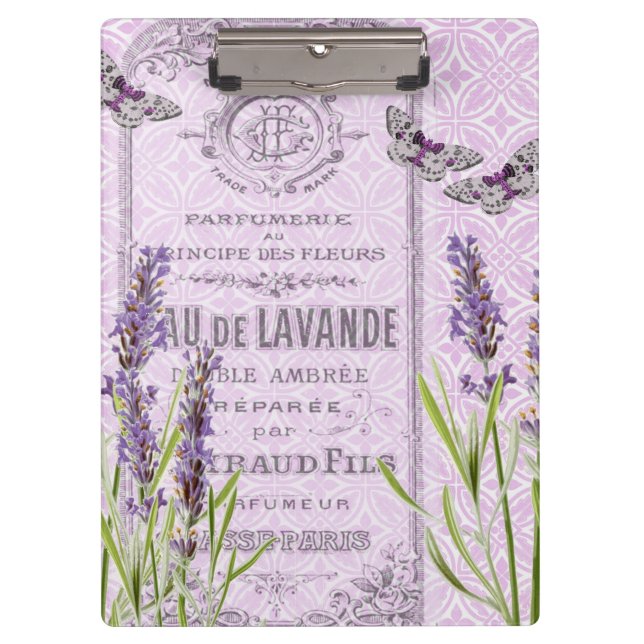 Pranchetas Lavanda Flores Colagem de Vintagem Francesa (Frente)