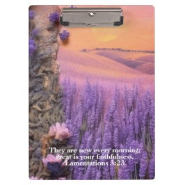 Pranchetas Lavender Clipboard Lamentations 3:23