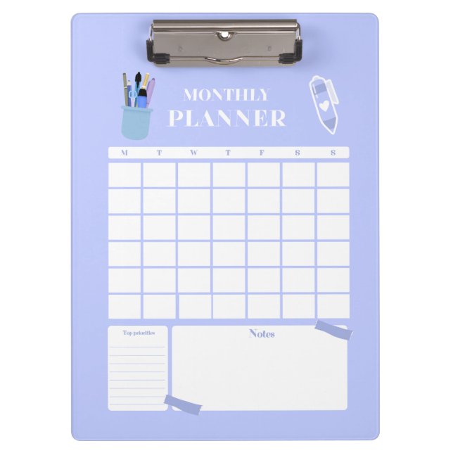 Pranchetas Lavender Monthly Planner Layout Art (Frente)