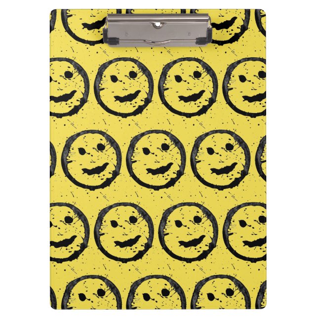 Pranchetas Legal Sleep Happy Smiling padrão facial amarelo (Frente)