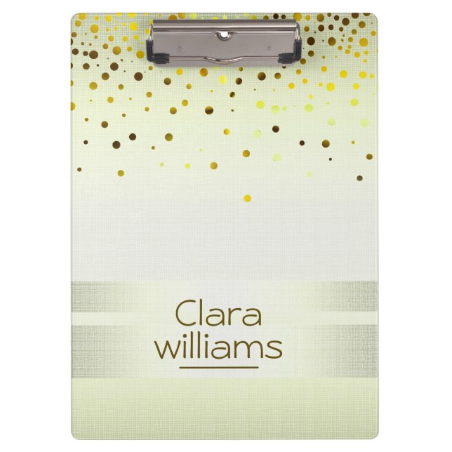 Pranchetas Lemon Yellow Glitter Linen Sparkle Confetti Modern (Frente)