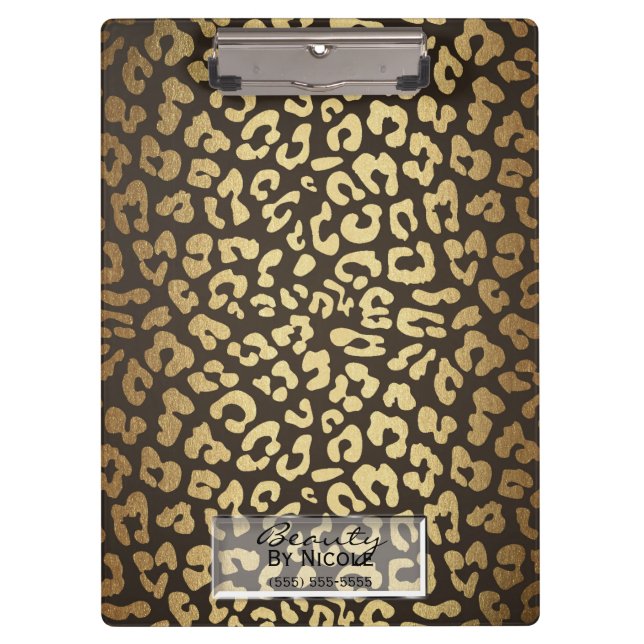 Pranchetas Leopard Cheetah Animal Skin Impressão Modern Glam (Frente)