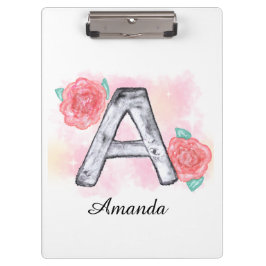 Pranchetas Letra Floral A de Aquarela