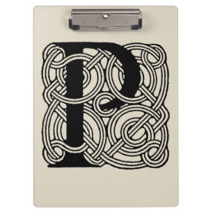 Pranchetas Letra P Vintage Celtic Knot Monograma