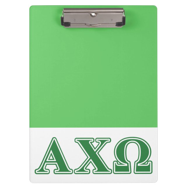 Pranchetas Letras Verdes da Alpha Chi Omega (Frente)