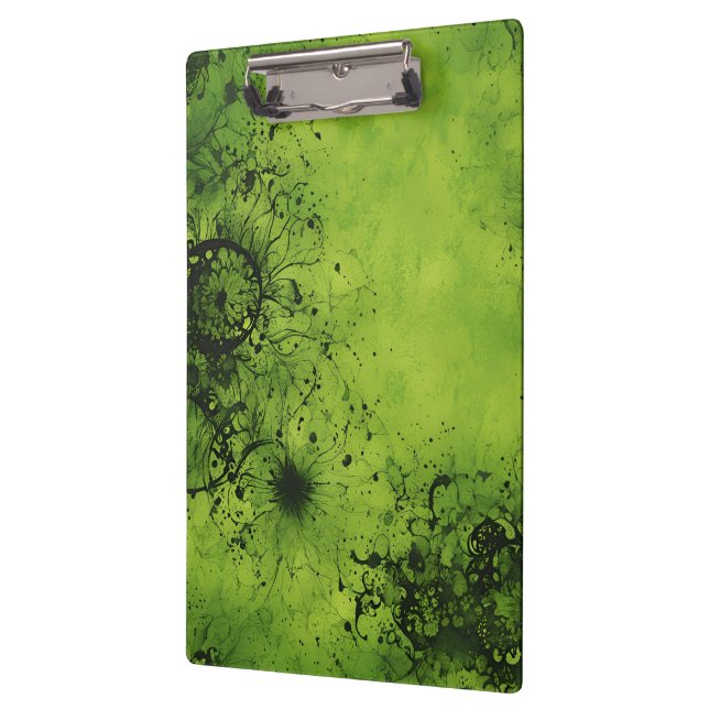 Pranchetas Lime Verde Grunge com Acentos Pretos (Esquerda)