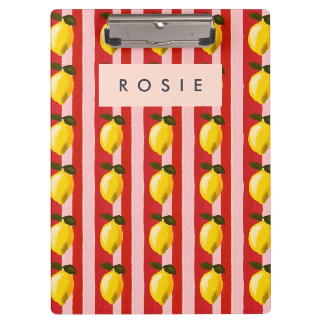 Pranchetas Limões amarelo-limão personalizados (Frente)