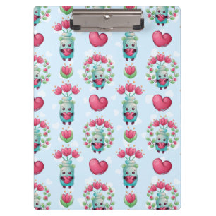 Pranchetas Linda Floral Mason Jar Hearts Pattern