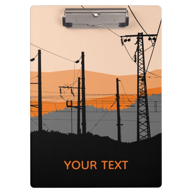 Pranchetas Linhas de energia industrial sunset personalizadas (Frente)
