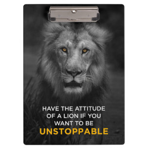 Pranchetas Lion Motivational Unstoppaple