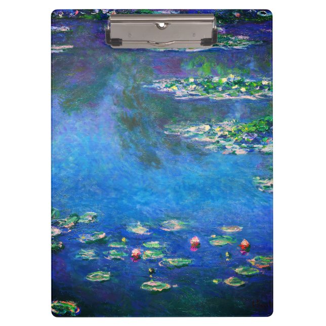 Pranchetas Lírios de Água Vintage por Claude Monet (Frente)