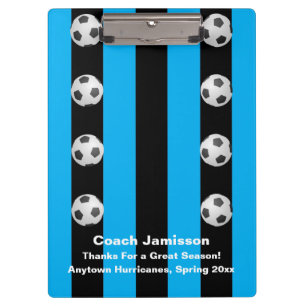 Pranchetas Listra preta e azul, obrigado treinador do futebol