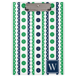 Pranchetas Listras de artesanato e costura Green & Navy Prepp
