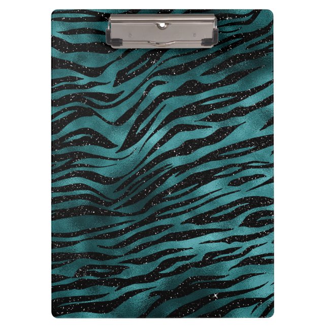 Pranchetas Listras de Tigre com Ombre Glam Glitter Azul e Pre (Frente)
