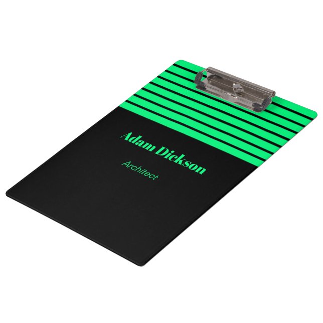 Pranchetas Listras verdes de neon pretas (Inclinado)