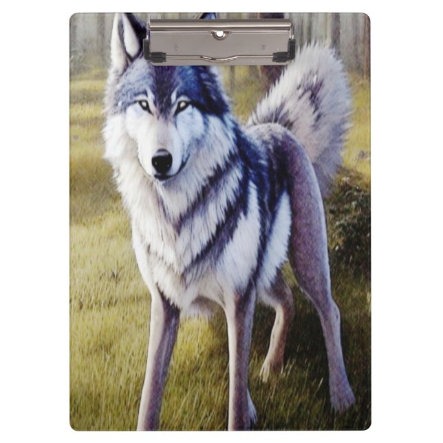 Pranchetas Lobo Colorido em Pé (Frente)