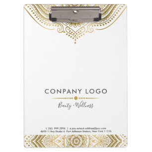 Pranchetas Local de Mandala Dourado e branco personalizado