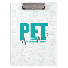 Pranchetas Logotipo Clínico Veterinário Dodô Teal Moderno