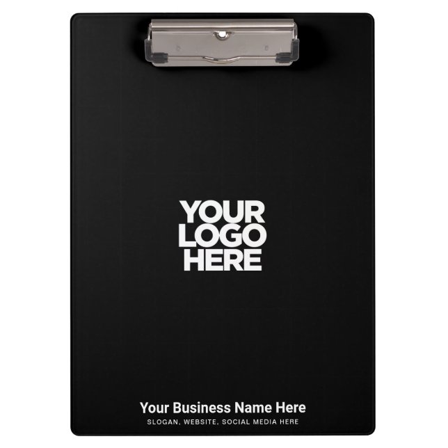 Pranchetas Logotipo da sua empresa preto, slogan, site (Frente)